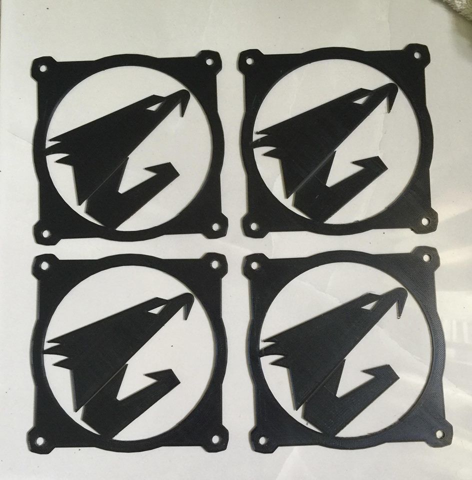 Aorus 120mm fan grill - fan cover 3D print model_6