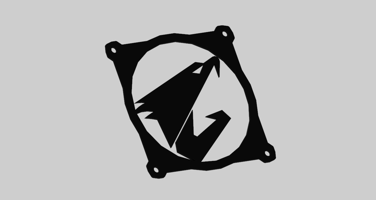 Aorus 120mm fan grill - fan cover 3D print model_4