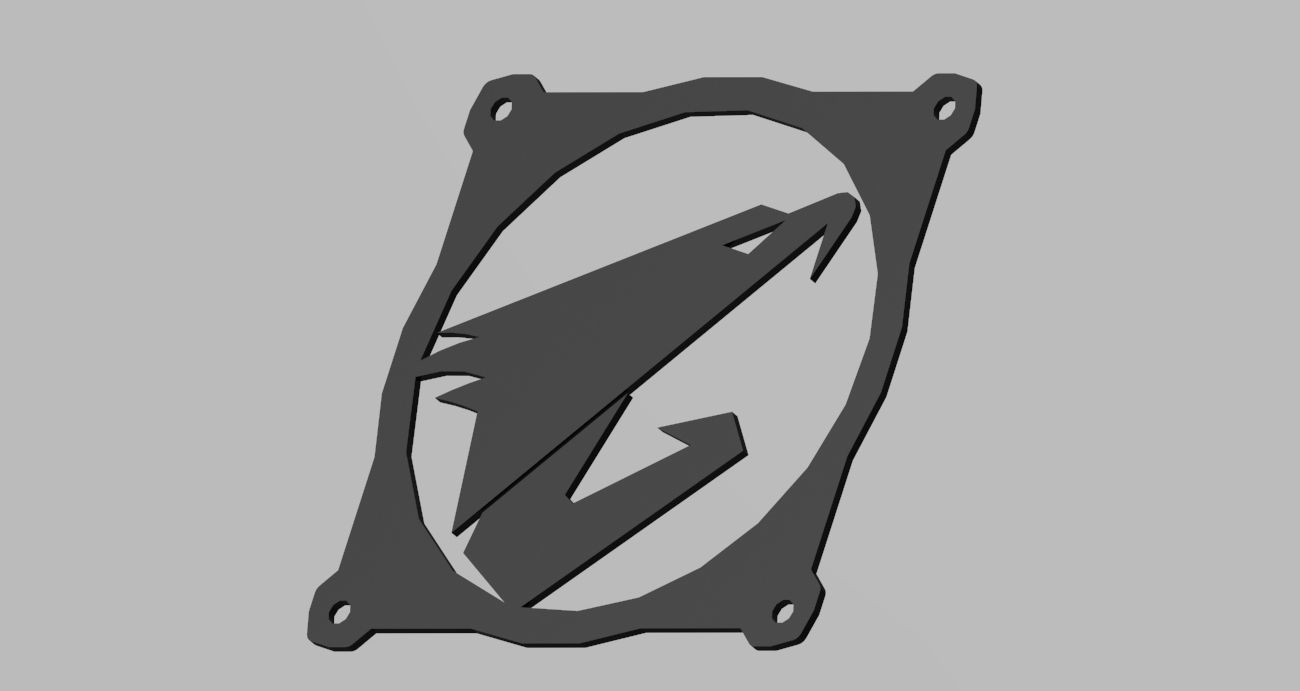 Aorus 120mm fan grill - fan cover 3D print model_5