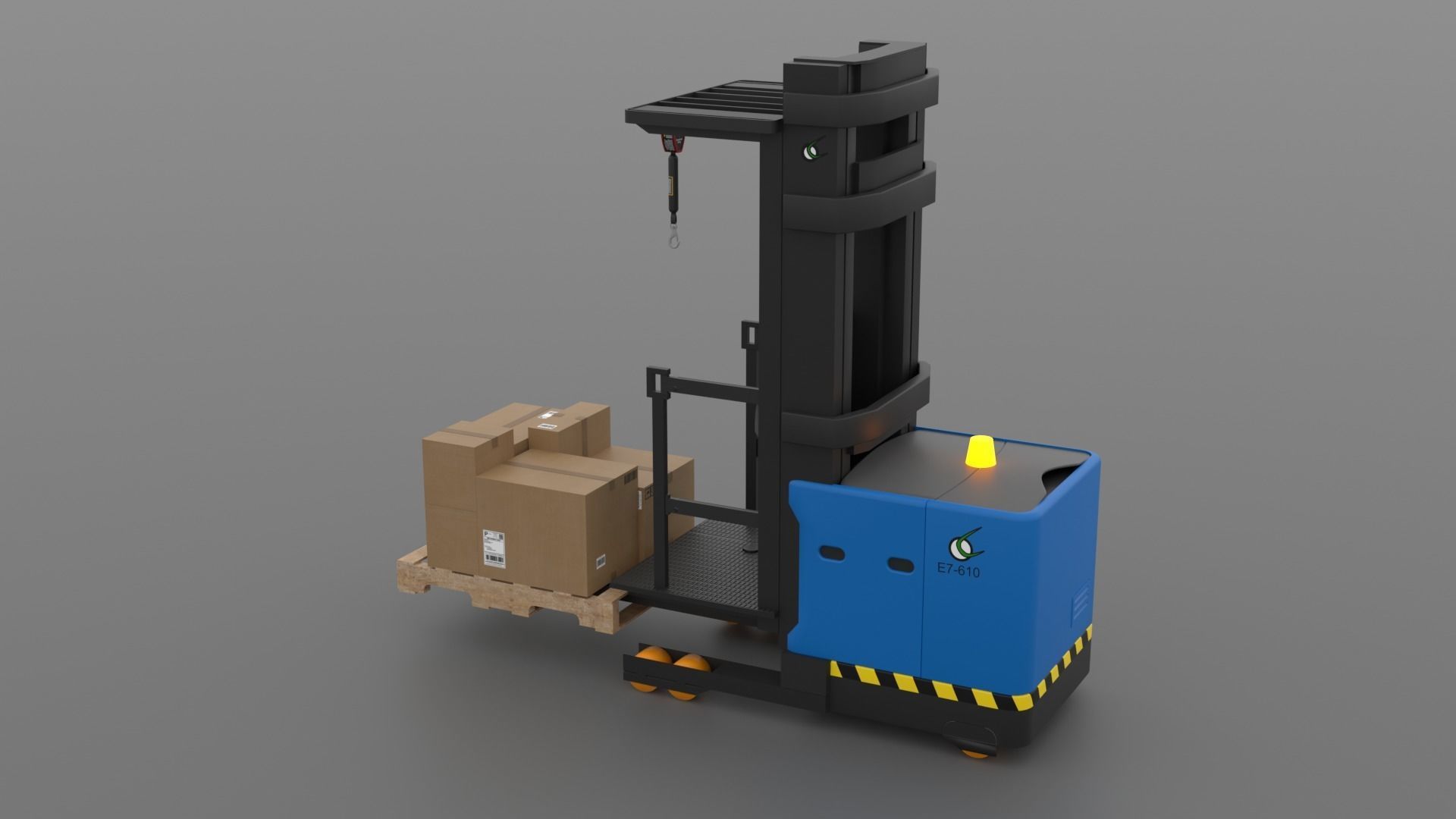 Order Picker Warehouse Forklift Low-poly 3D model_8