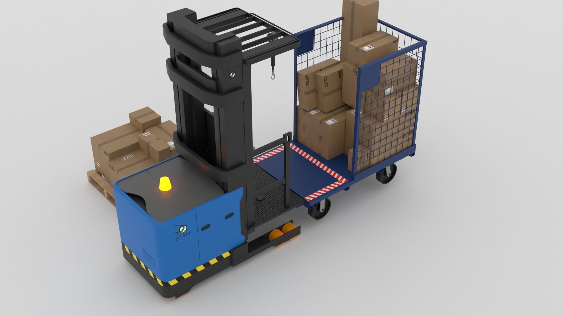 Order Picker Warehouse Forklift Low-poly 3D model_6