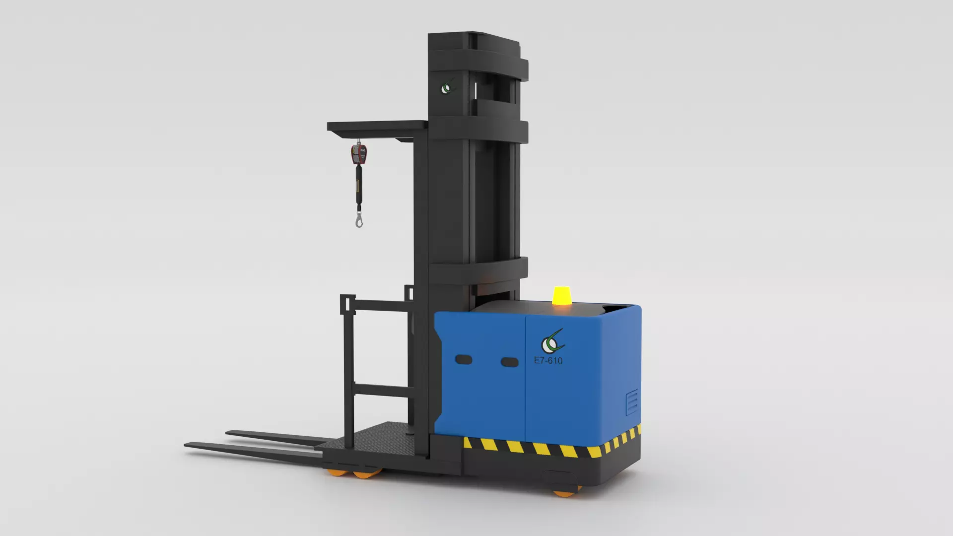 Order Picker Warehouse Forklift Low-poly 3D model_0