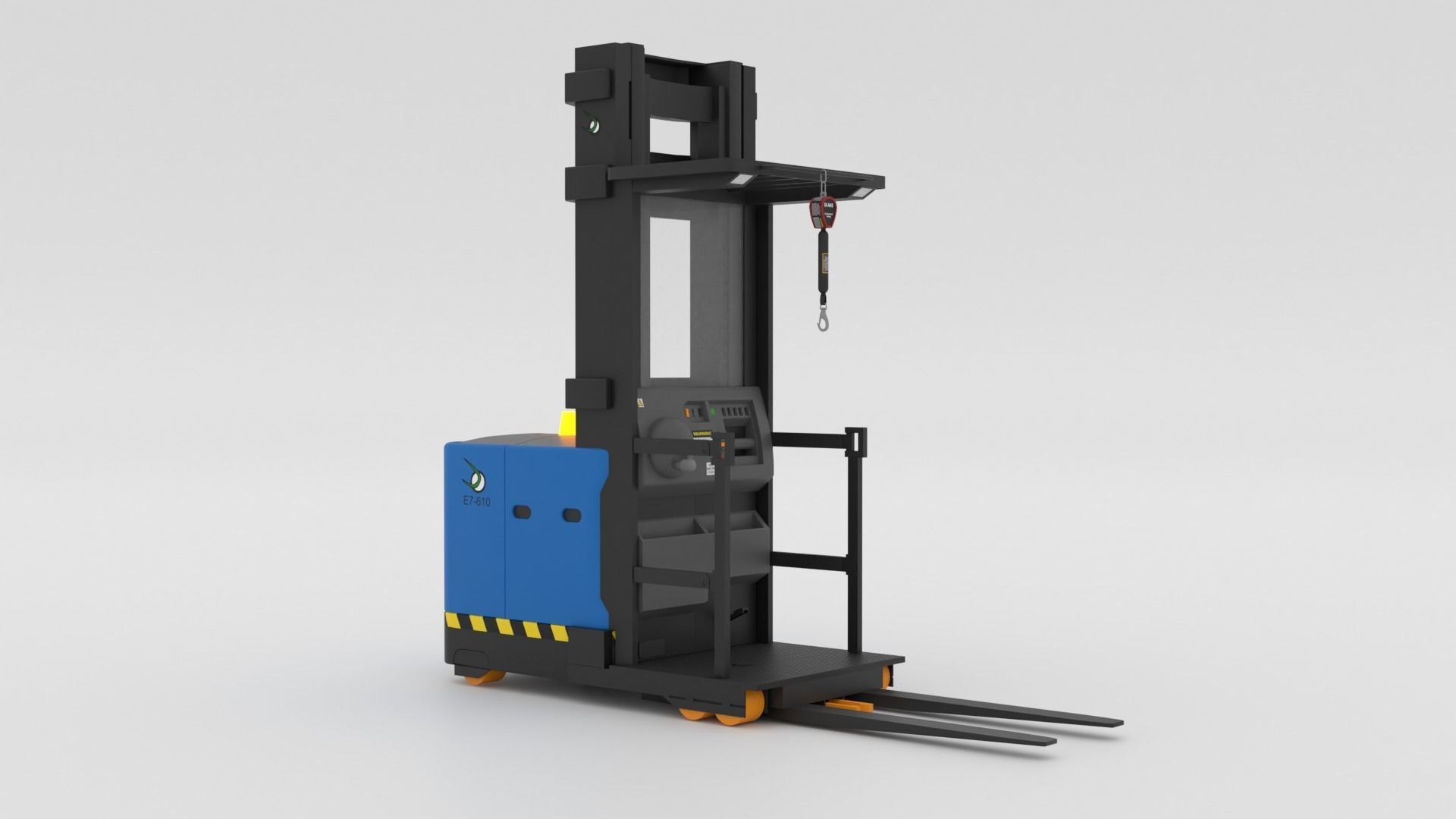 Order Picker Warehouse Forklift Low-poly 3D model_11