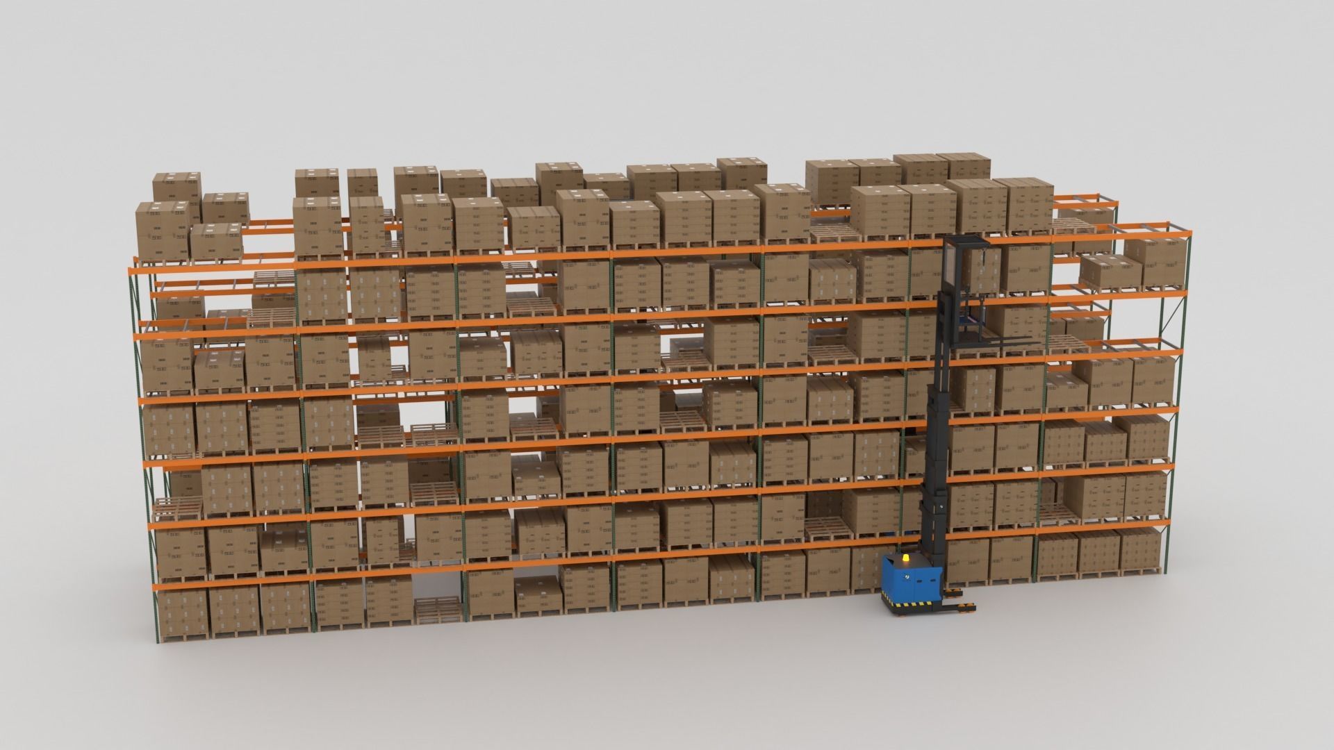 Order Picker Warehouse Forklift Low-poly 3D model_4