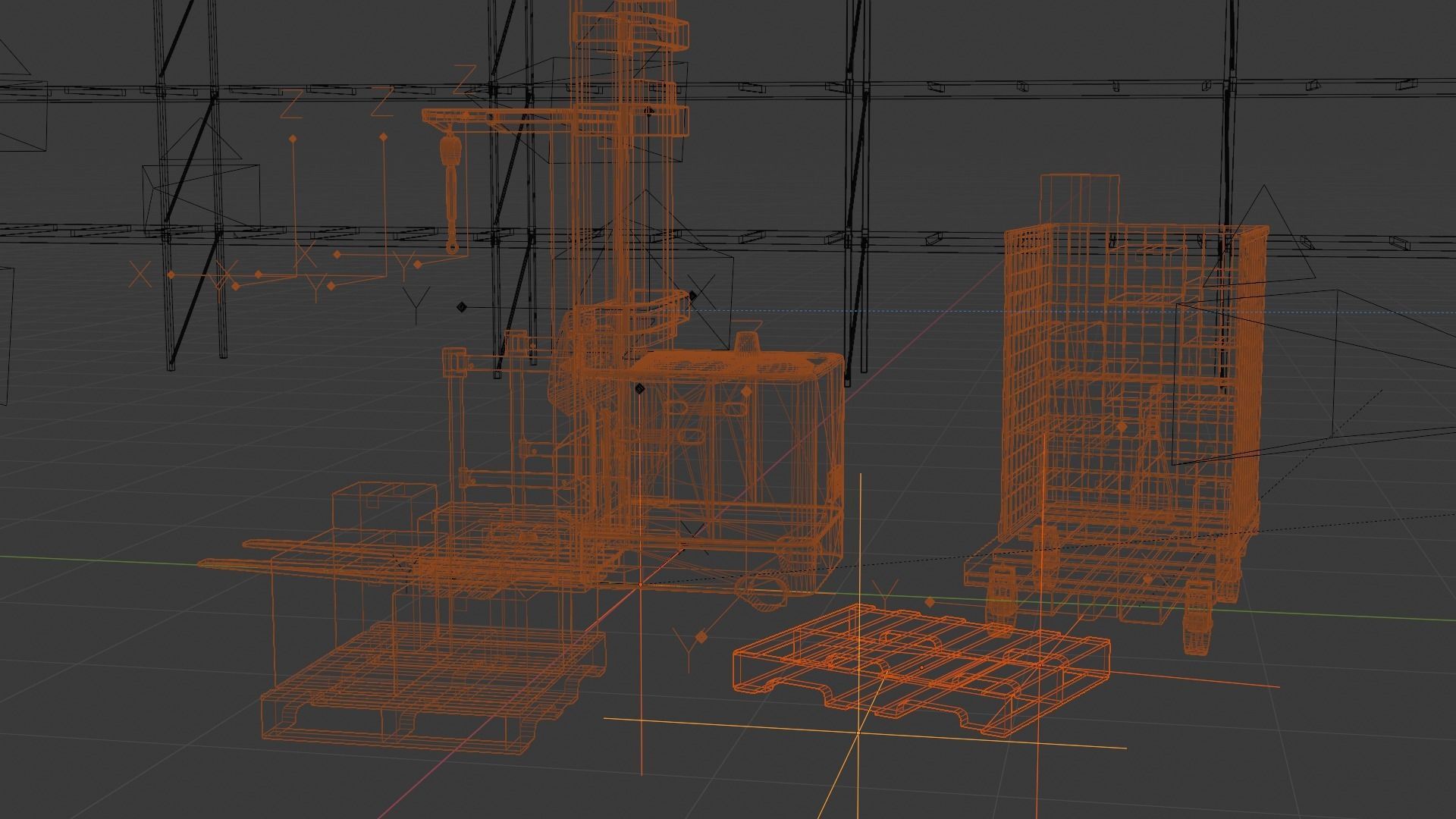 Order Picker Warehouse Forklift Low-poly 3D model_13