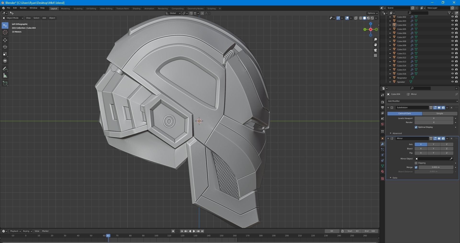 Ironman Mark 41 Bones Helmet 3D Print Model with Inner Details 3D print model_10