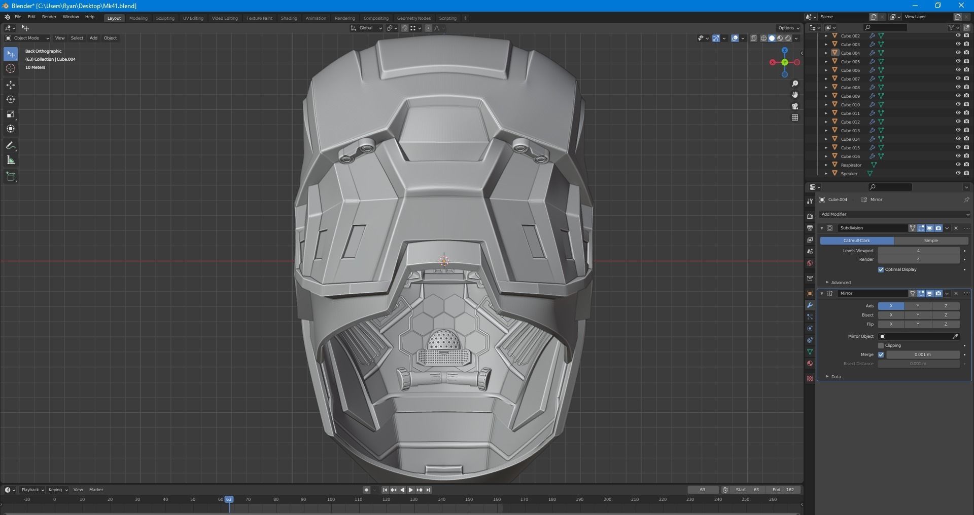 Ironman Mark 41 Bones Helmet 3D Print Model with Inner Details 3D print model_12
