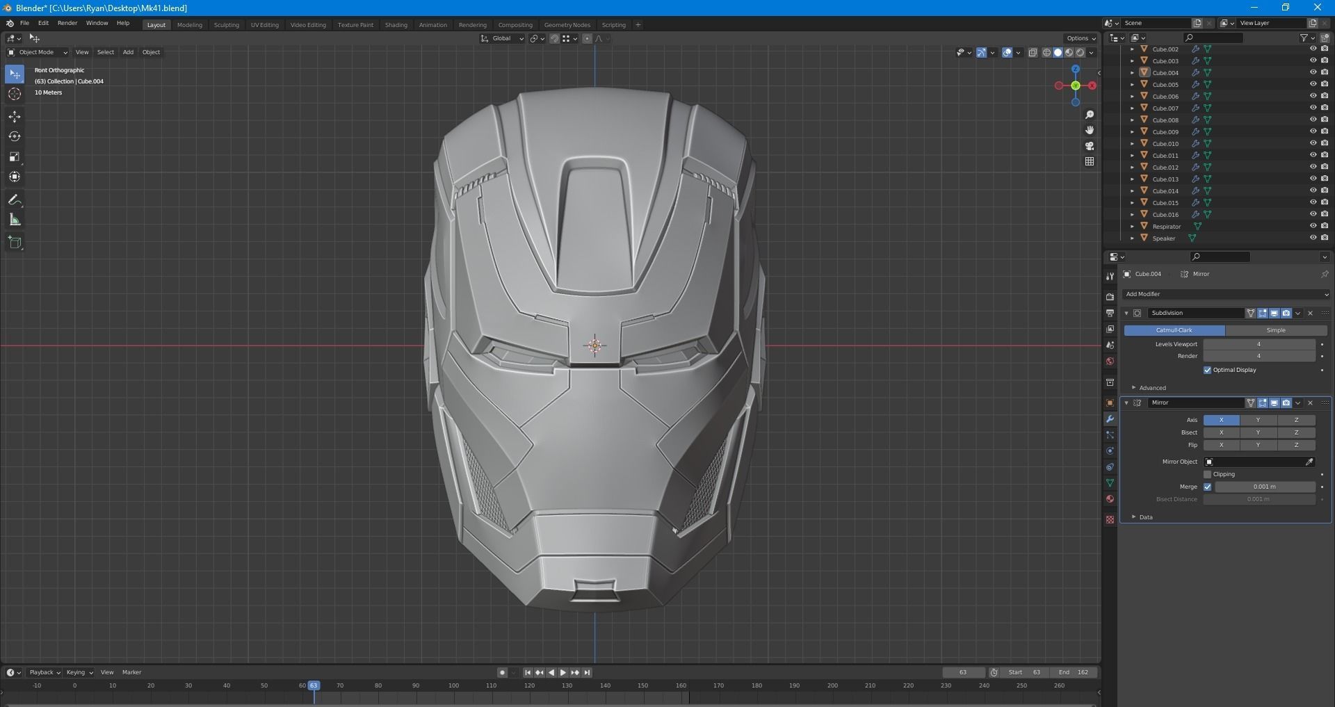 Ironman Mark 41 Bones Helmet 3D Print Model with Inner Details 3D print model_11