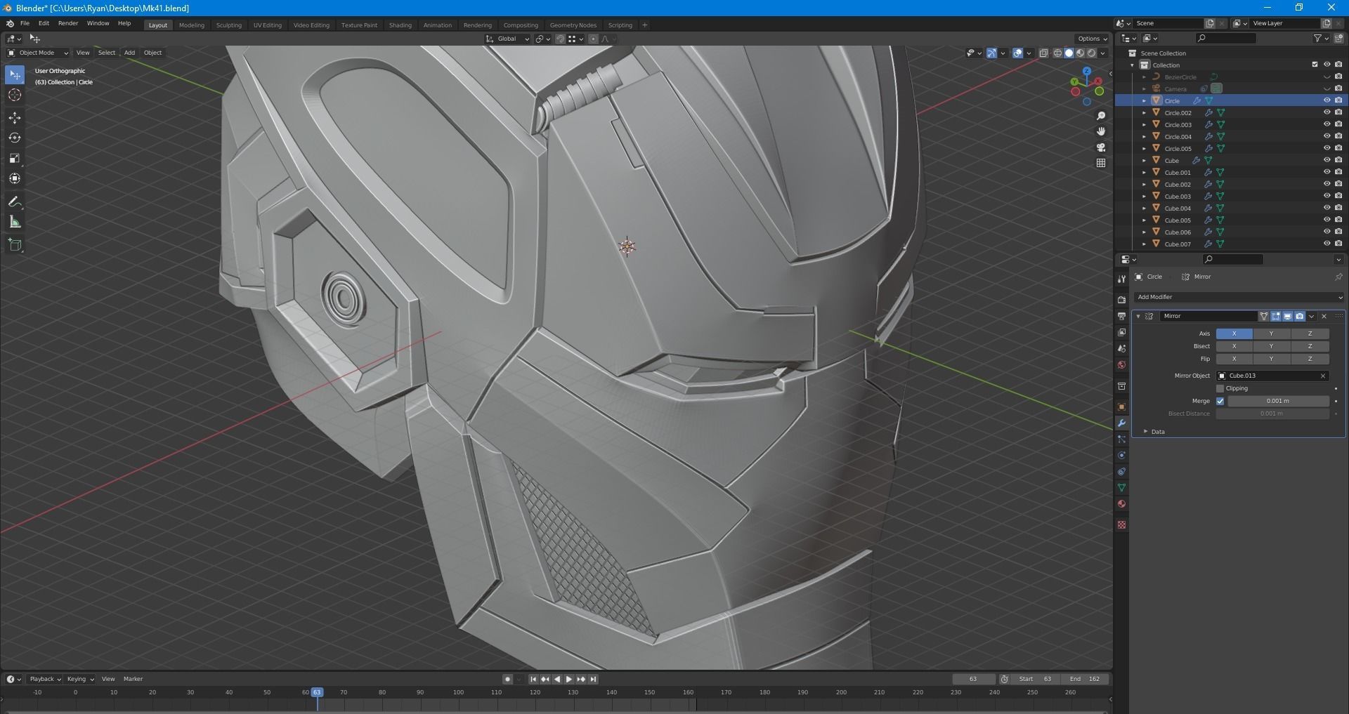 Ironman Mark 41 Bones Helmet 3D Print Model with Inner Details 3D print model_9