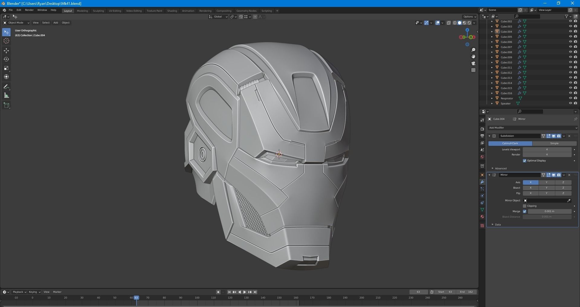 Ironman Mark 41 Bones Helmet 3D Print Model with Inner Details 3D print model_7