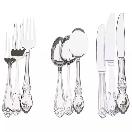 Kitchen utensils - embroidered items 3D model