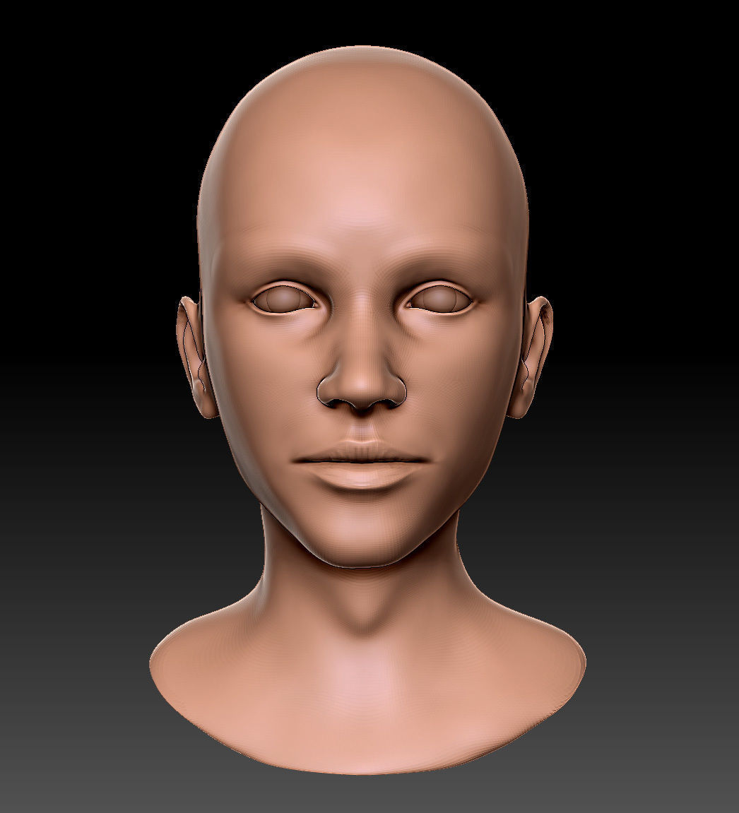 Female Head 01 3D model_7