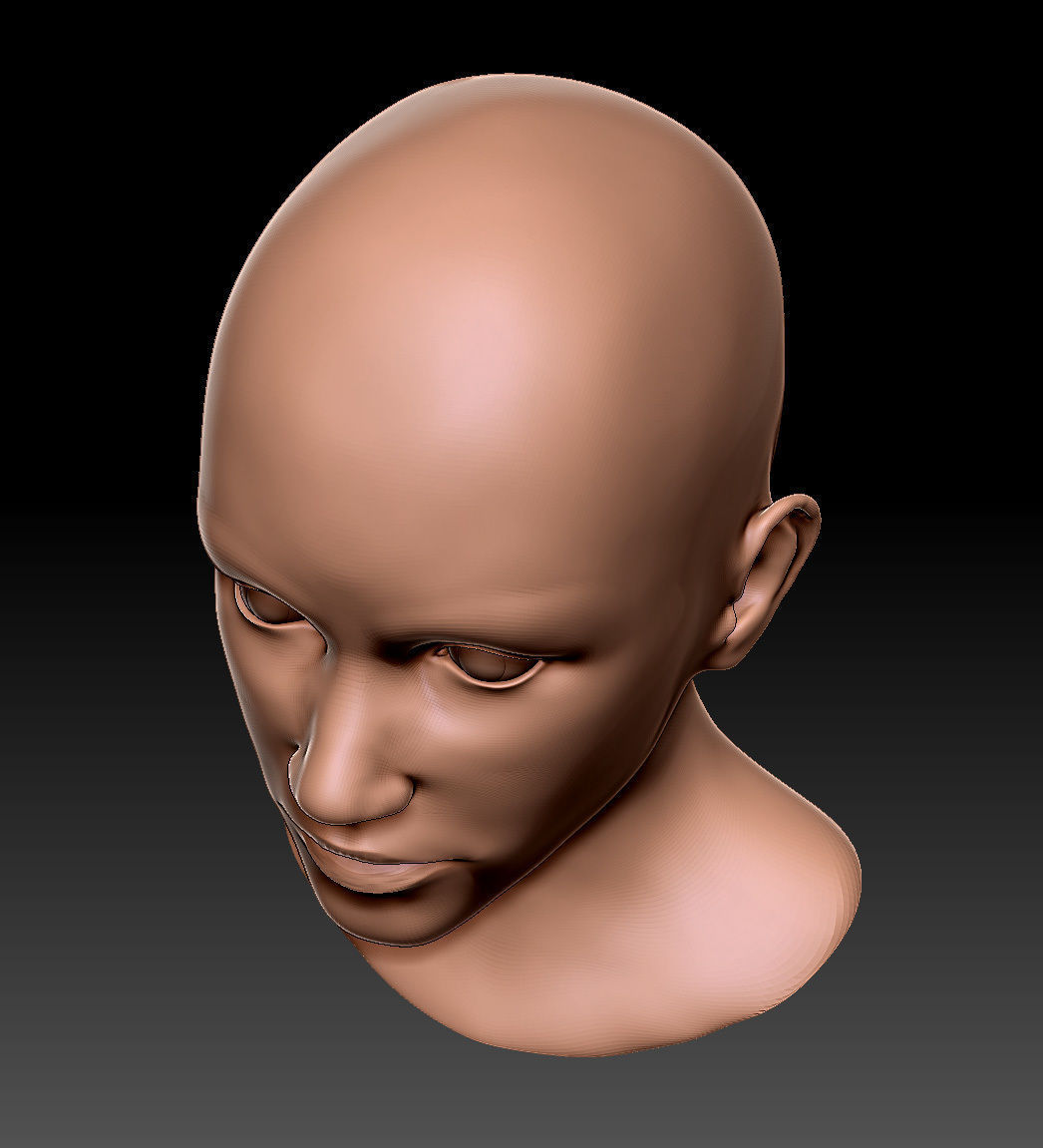 Female Head 01 3D model_15