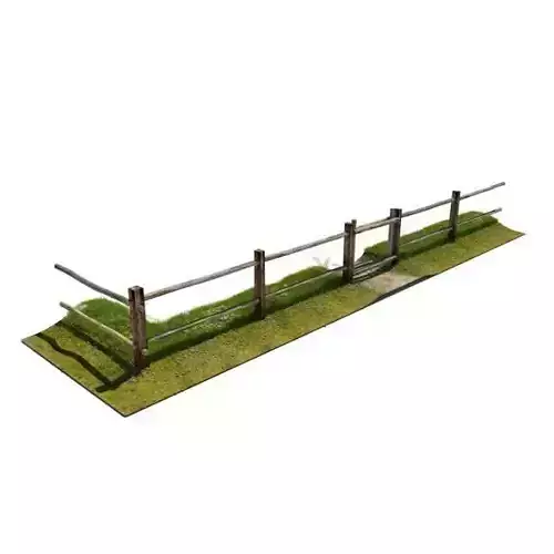 Fence   Wooden Rural 3D model