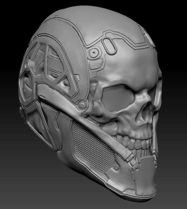Scull Helmet  3D print model_10