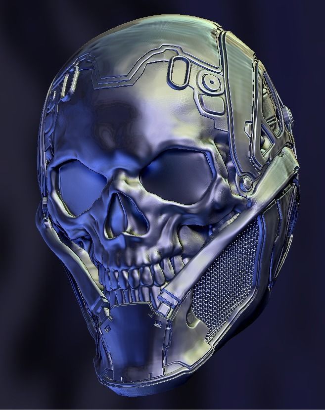 Scull Helmet  3D print model_8