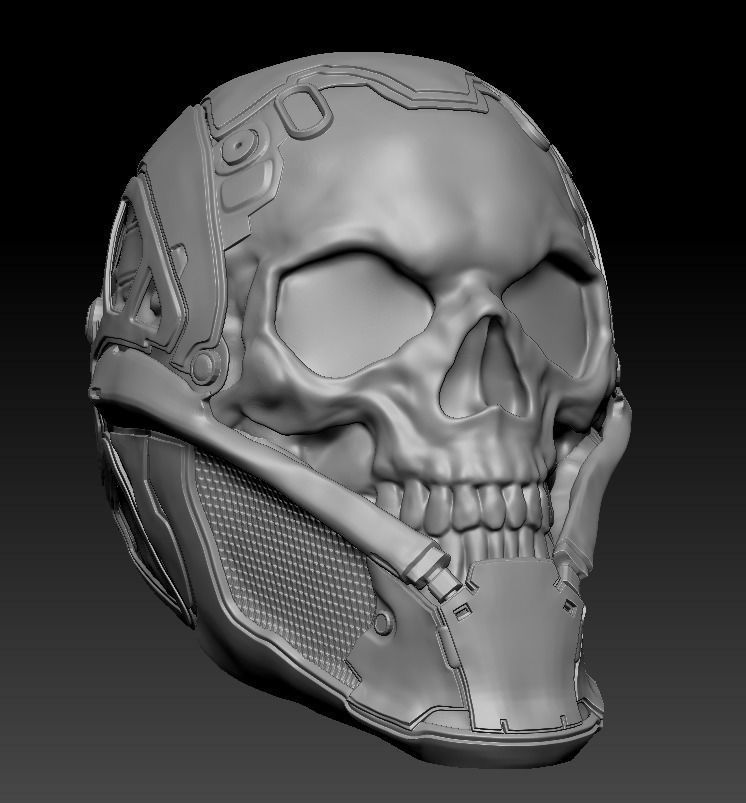 Scull Helmet  3D print model_13