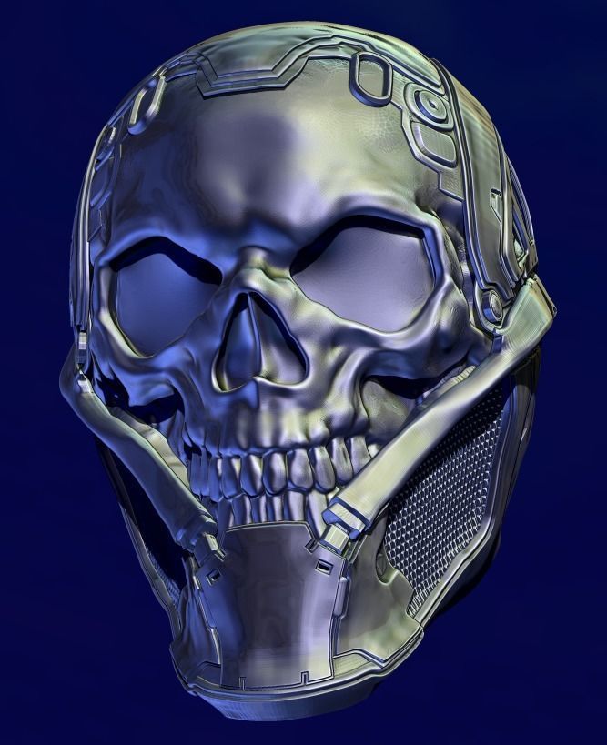 Scull Helmet  3D print model_7