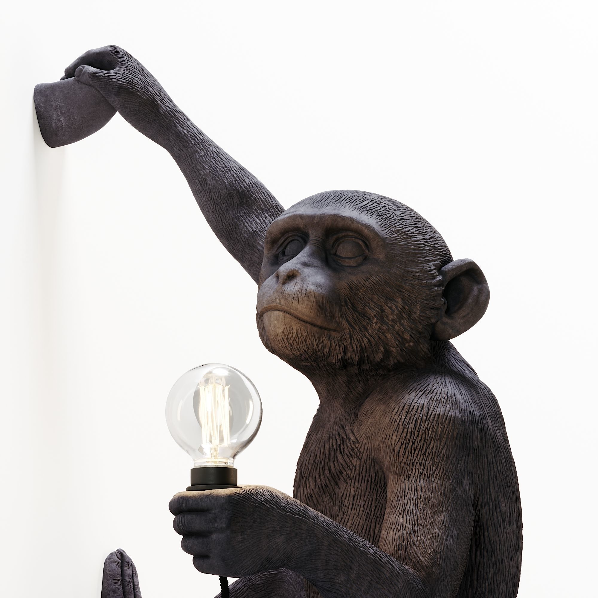 The Monkey Lamp Hanging Right Version Low and High poly  Low-poly 3D model_4