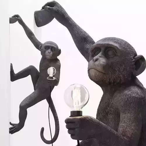 The Monkey Lamp Hanging Right Version Low and High poly 
