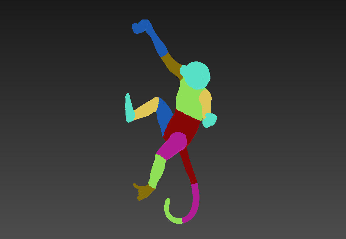 The Monkey Lamp Hanging Right Version Low and High poly  Low-poly 3D model_8