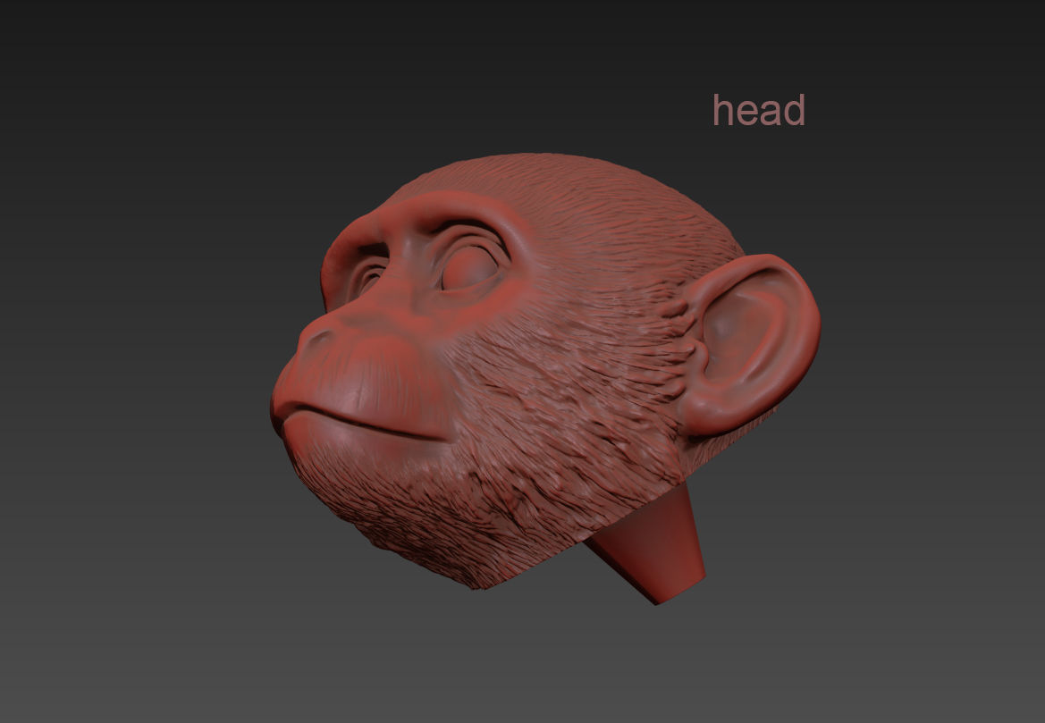 The Monkey Lamp Hanging Right Version Low and High poly  Low-poly 3D model_9
