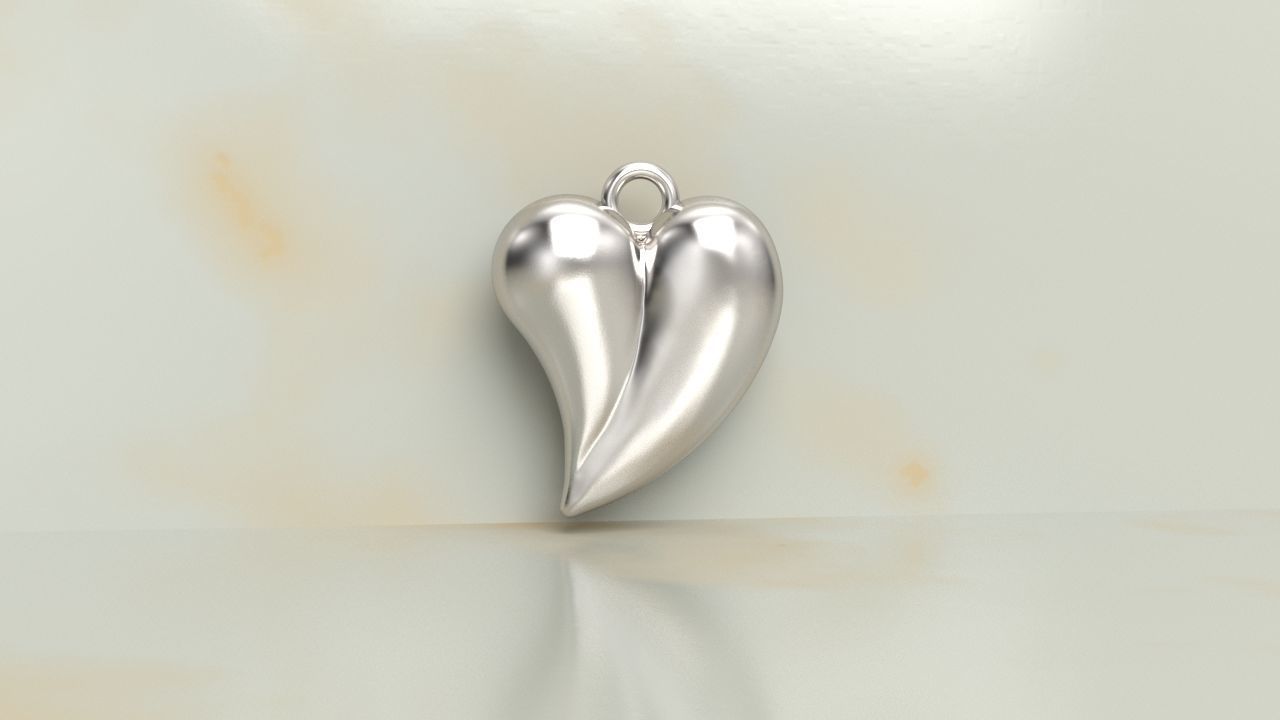 Heart pendant  1 3D print model_3