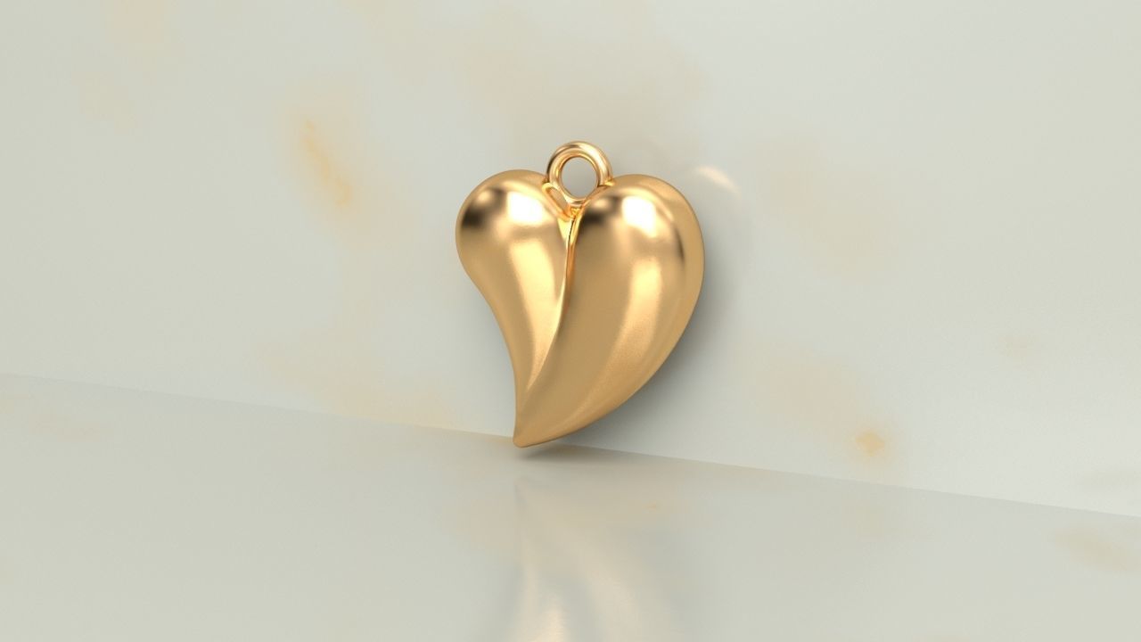 Heart pendant  1 3D print model_4
