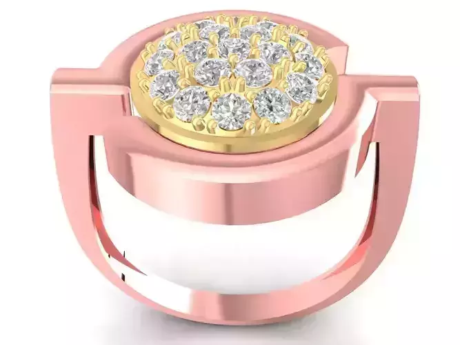 Elegant Round Pave Diamond Ring for Women 2766