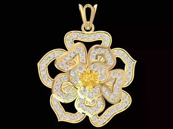 Luxury Flower Diamond Pendant Jewelry  2768