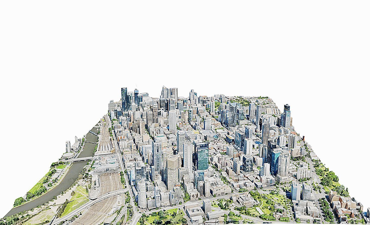 Melbourne city close view  Low-poly 3D model_7