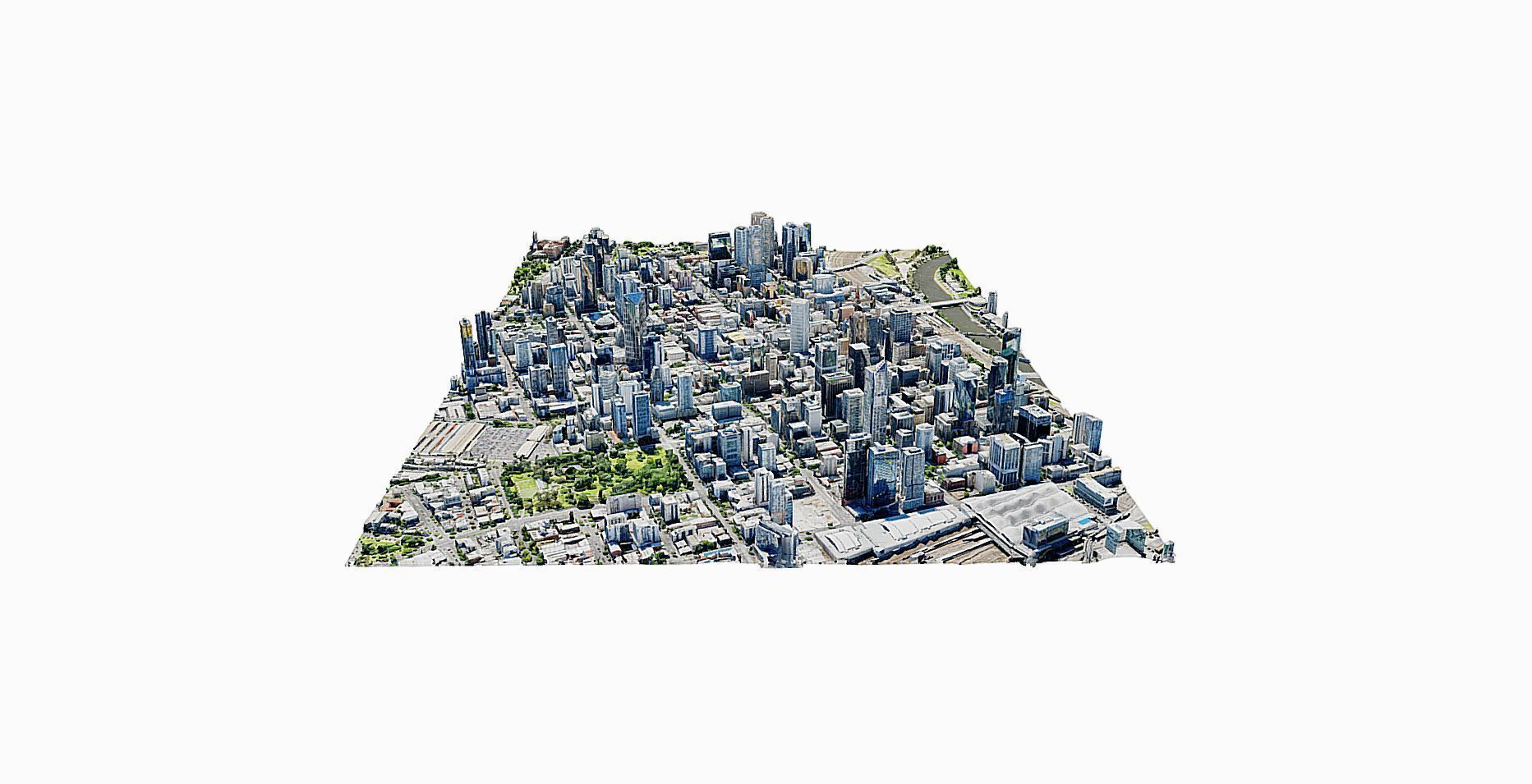 Melbourne city close view  Low-poly 3D model_12