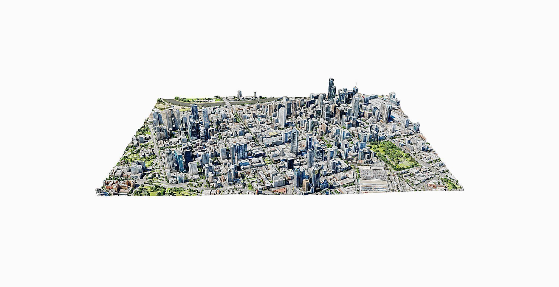 Melbourne city close view  Low-poly 3D model_11