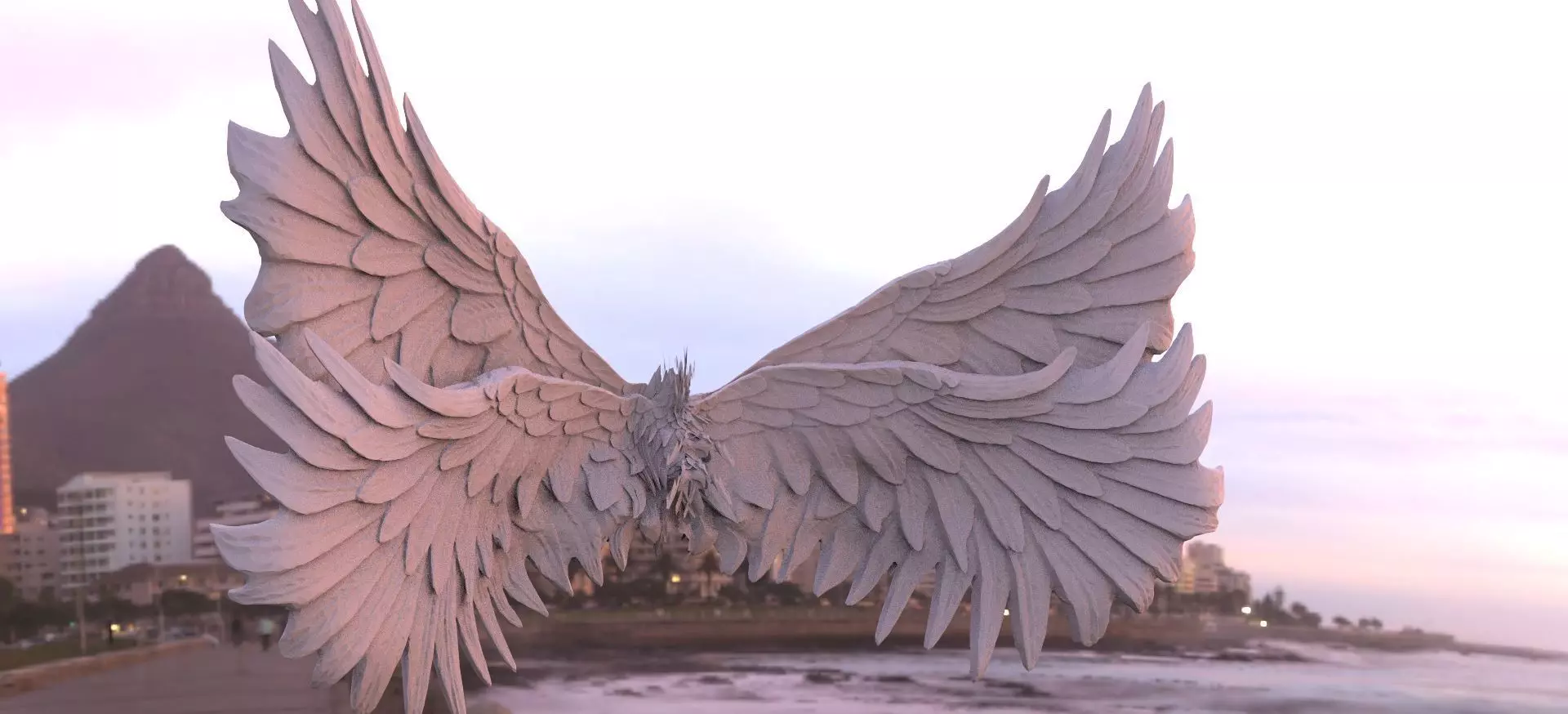 Angel wings 4 stylized 3D model_0