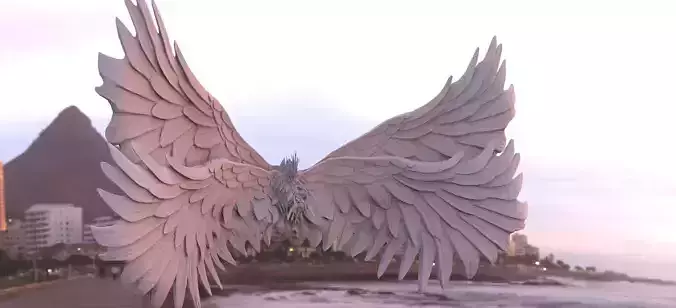 Angel wings 4 stylized 3D model