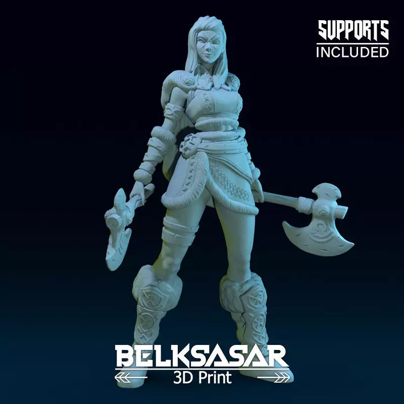 Girl Viking 3D print model_0