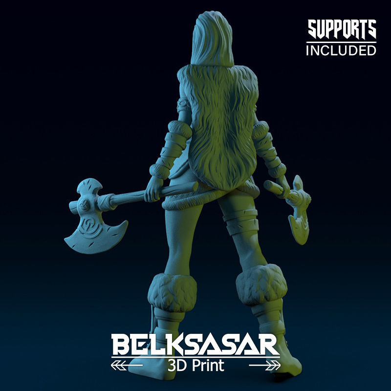 Girl Viking 3D print model_4