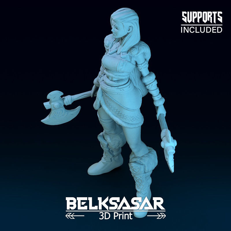 Girl Viking 3D print model_15