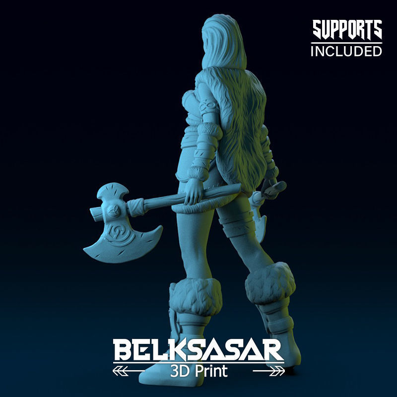 Girl Viking 3D print model_3