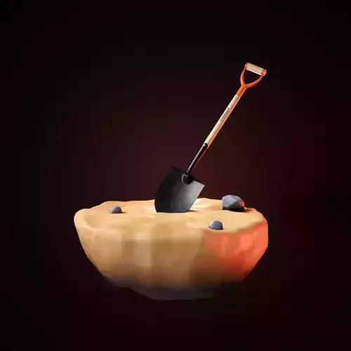 Digging Shovel Tool Model Low-poly 3D model
