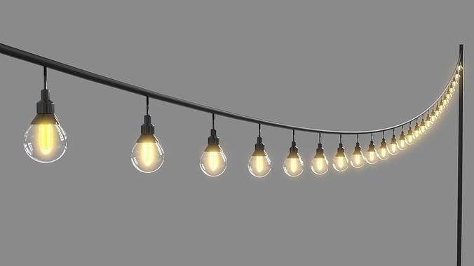 Vintage Lights String 3D model
