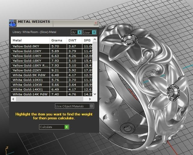 flowers rings center stone big 3D print model_3