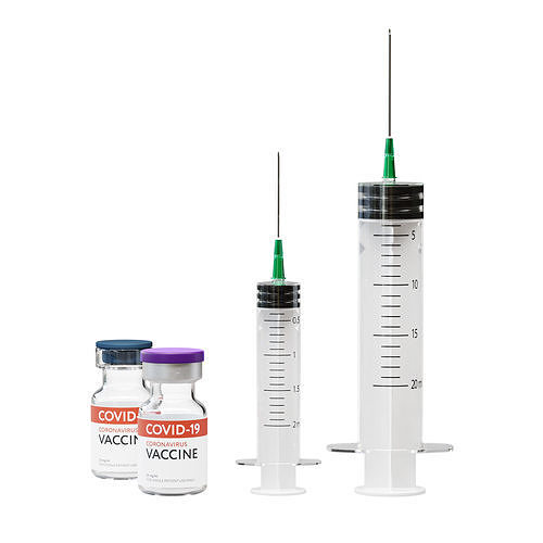 Syringe and vaccine 3D model