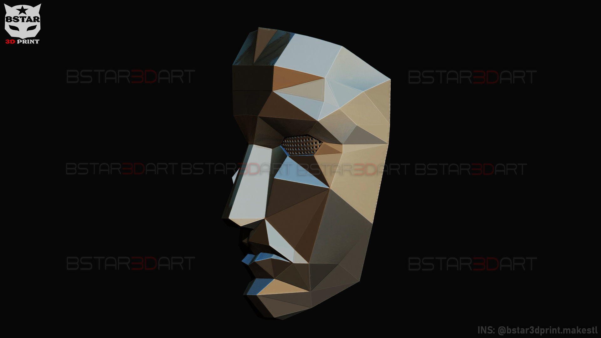 Squid Game Mask - polygon Front Mask  Cosplay 3D print model_12