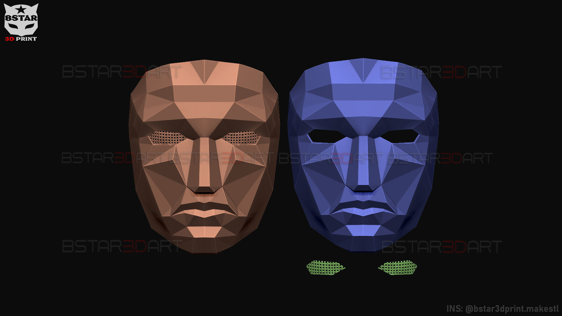 Squid Game Mask - polygon Front Mask  Cosplay 3D print model_21