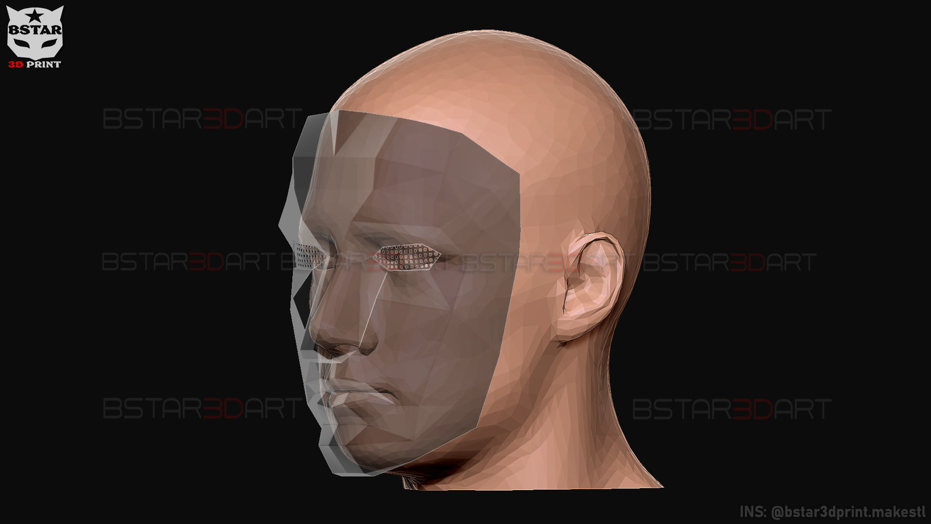 Squid Game Mask - polygon Front Mask  Cosplay 3D print model_20