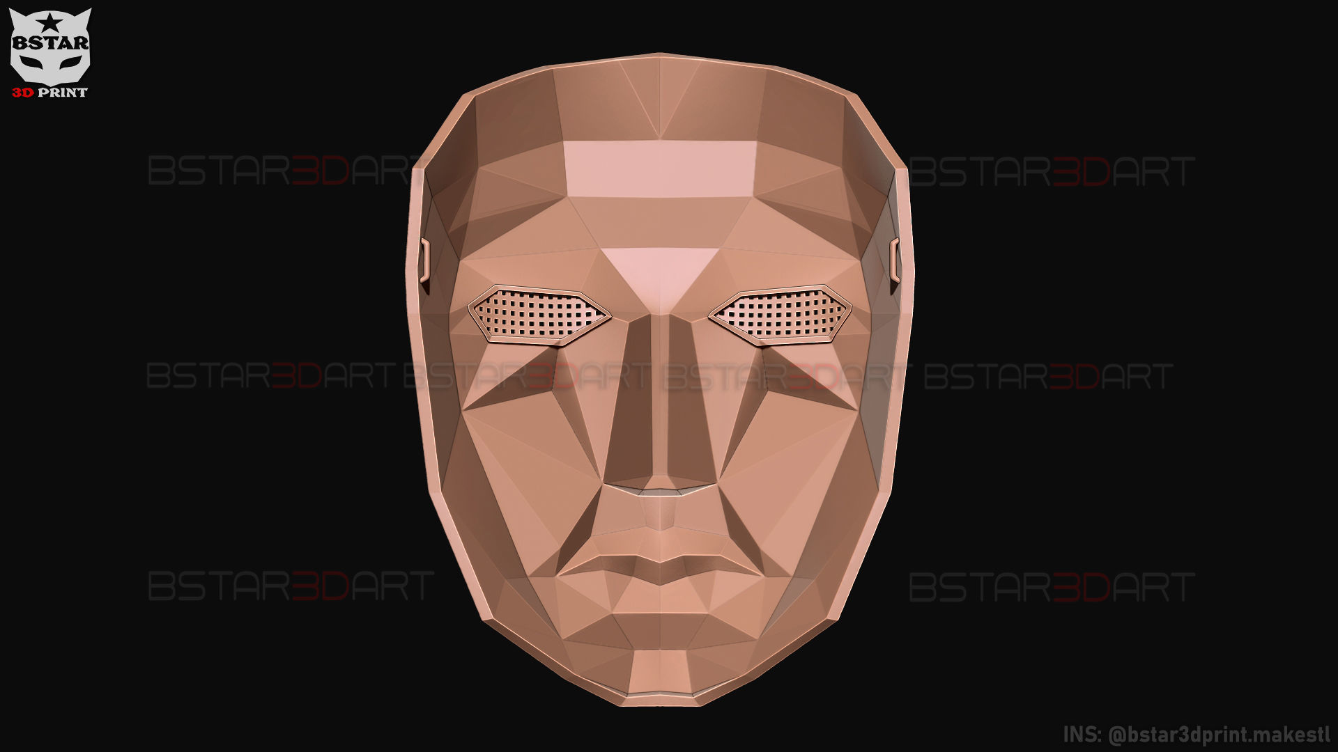 Squid Game Mask - polygon Front Mask  Cosplay 3D print model_17