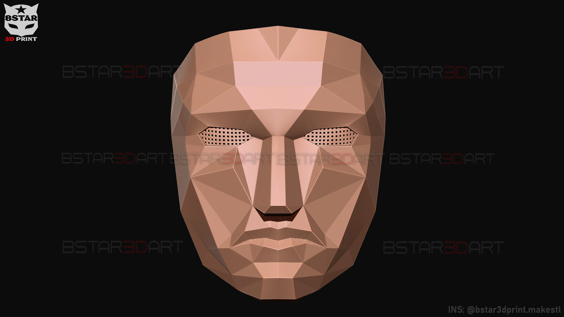 Squid Game Mask - polygon Front Mask  Cosplay 3D print model_16