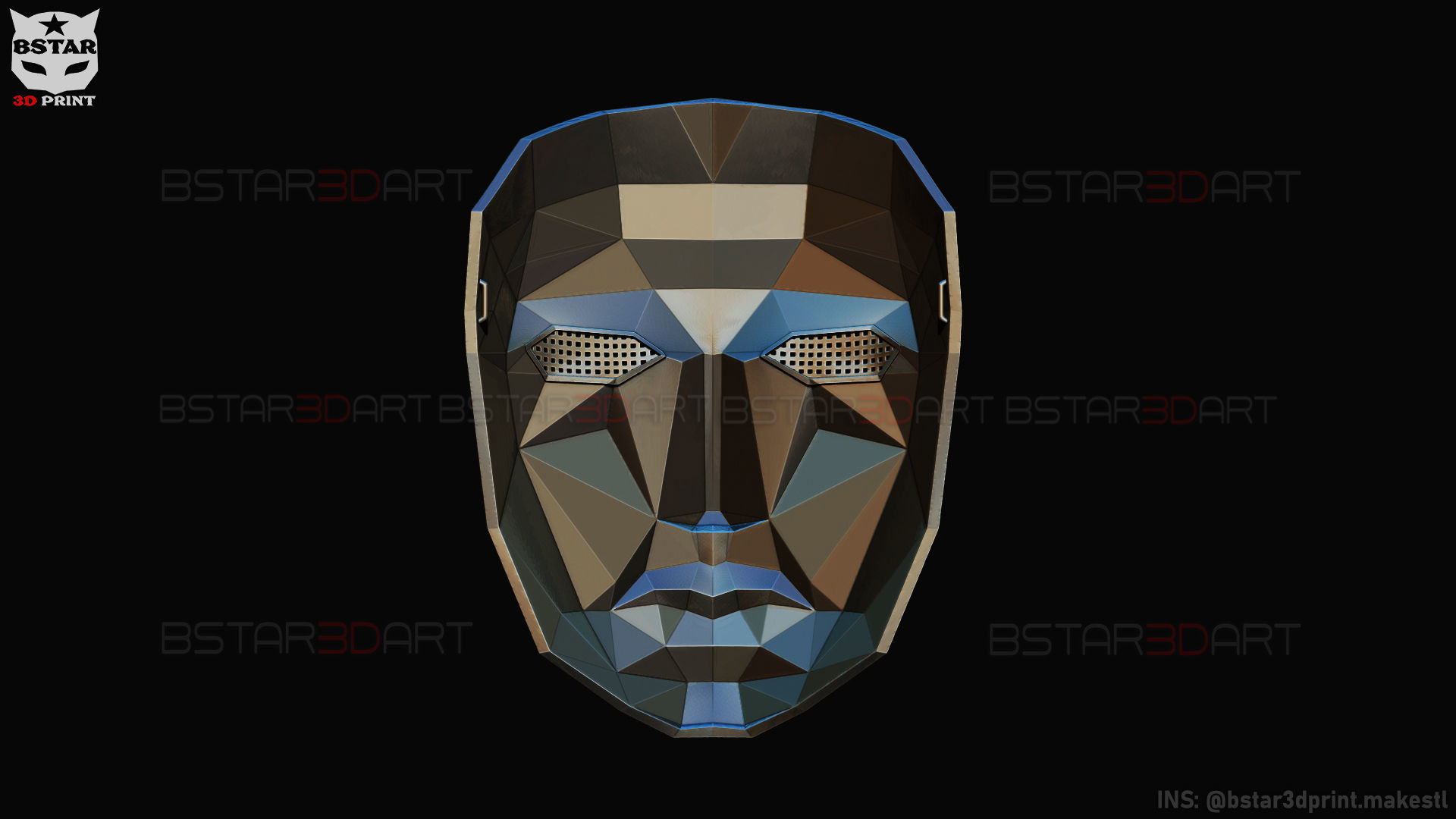 Squid Game Mask - polygon Front Mask  Cosplay 3D print model_13