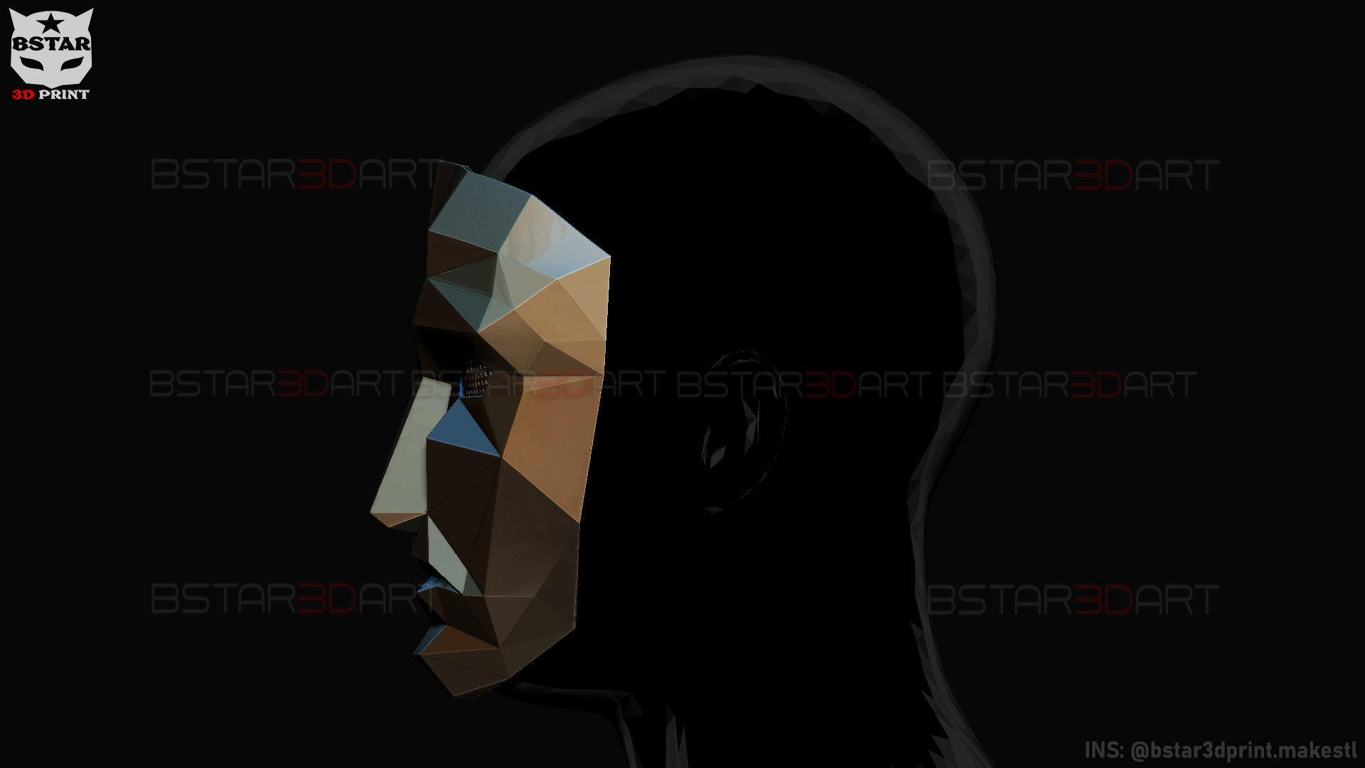 Squid Game Mask - polygon Front Mask  Cosplay 3D print model_8